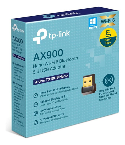 CAPTURADOR DE RED TP-LINK ARCHER TX10UB NANO AX900 DUAL BAND
