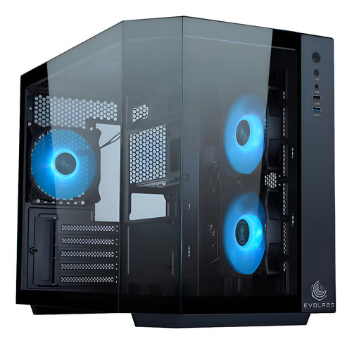 GABINETE GAMER EVOLABS PRIMACY EVO-300MB M-ATX 3 FAN ARGB NEGRO