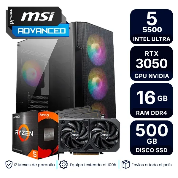 Pc Gamer Amd Ryzen 5 5500 16Gb Nvidia Rtx 3050 Ssd 500Gb
