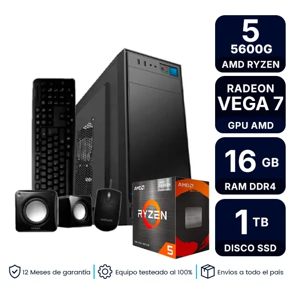 Pc Gamer Cpu Amd Ryzen 5 5600G 16Gb Ssd 1Tb Vega 7