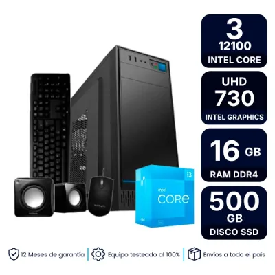 Pc Armada Cpu Oficina Intel I3 12100 16Gb Ssd Uhd 730