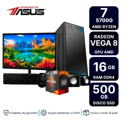 Pc Armada Con Monitor Amd Ryzen 7 5700G 16Gb Ram Ssd 500Gb