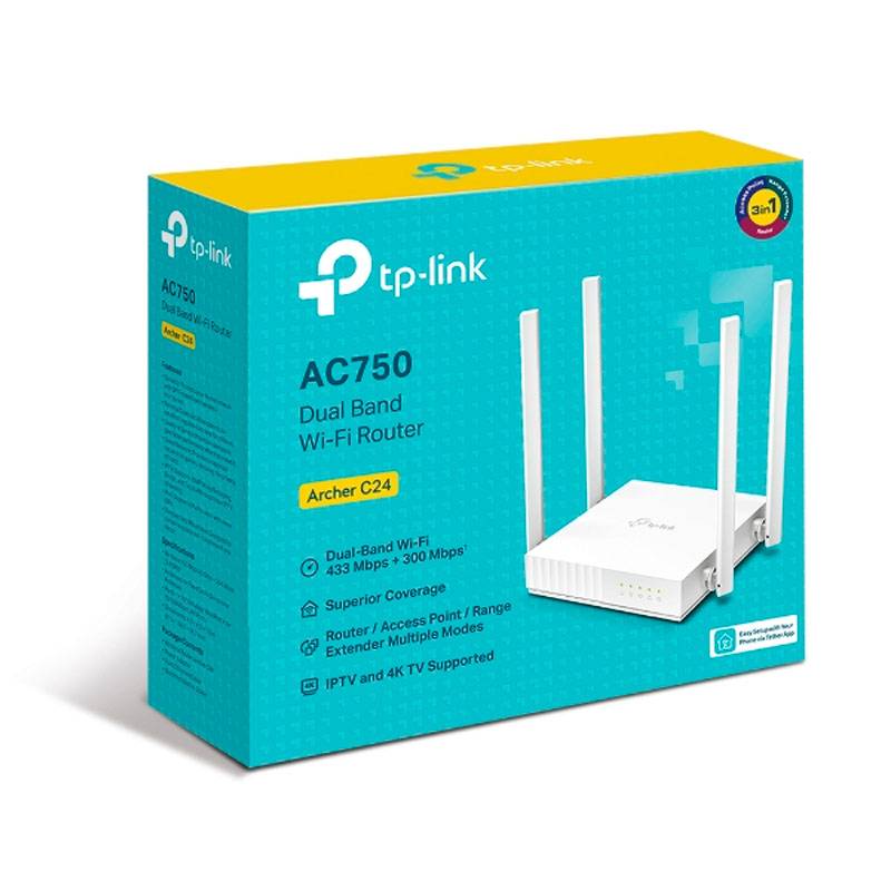 Outlet Router Tp-Link Archer C24 Ac750 Dual Band 4 Antenas