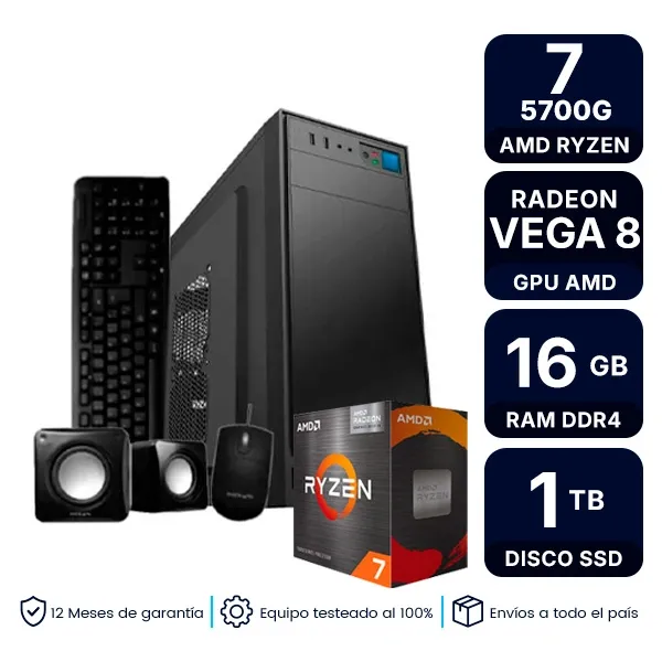 Pc Gamer Amd Ryzen 7 5700G 16Gb Ram Ssd 1Tb