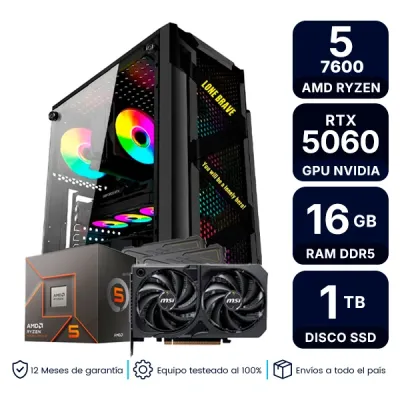 Pc Gamer Amd Ryzen 5 7600 Rtx 5050 16Gb Ddr5 Ssd 1Tb