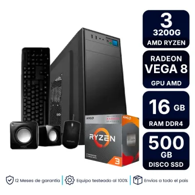 Pc Armada Amd Ryzen 3 3200G 16Gb Ram 500G Ssd