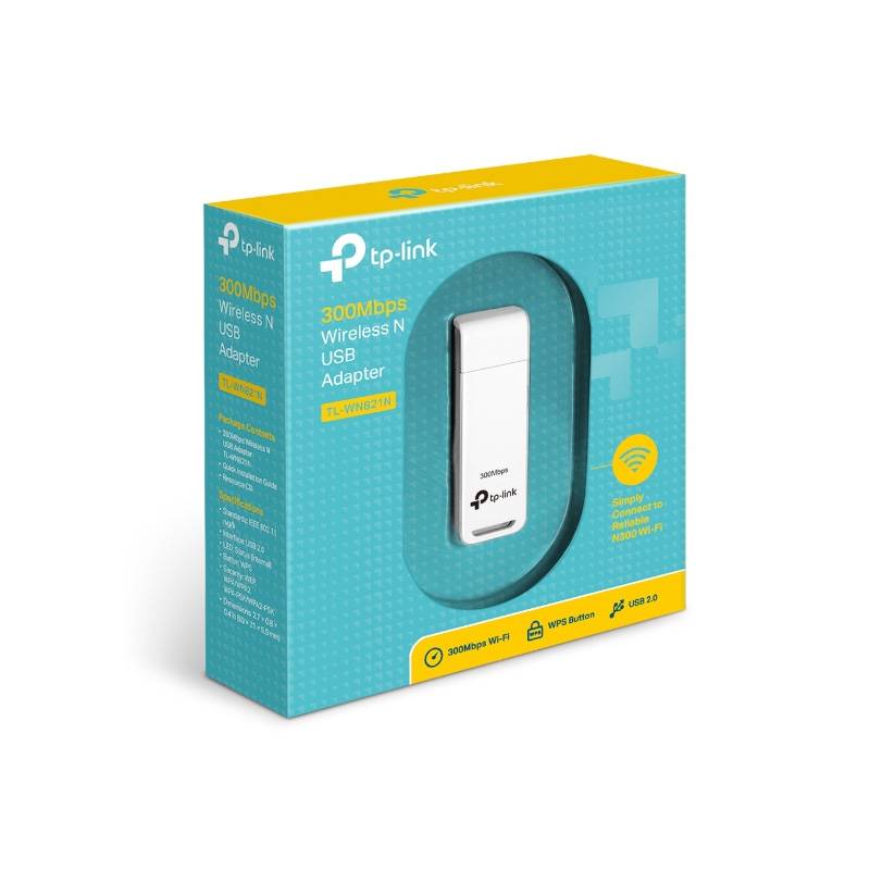 Outlet Adaptador De Red Wi-Fi Usb Tp-Link Tl-Wn821N 300Mbps