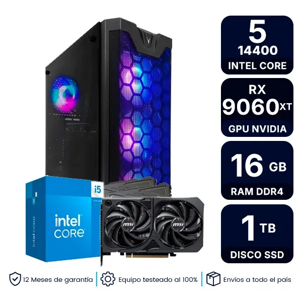 Pc Gamer Intel Core I5 14400 Rx 9060Xt 16Gb Ssd 1Tb