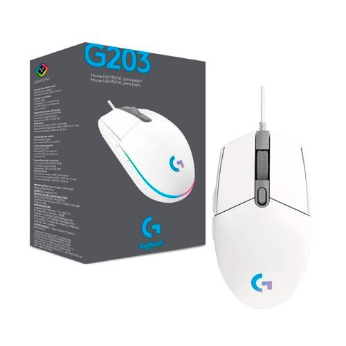 Outlet Mouse Gaming Logitech G203 Lightsync Rgb Blanco