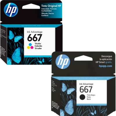 Combo Cartucho Hp 667 Negro+Tricolor