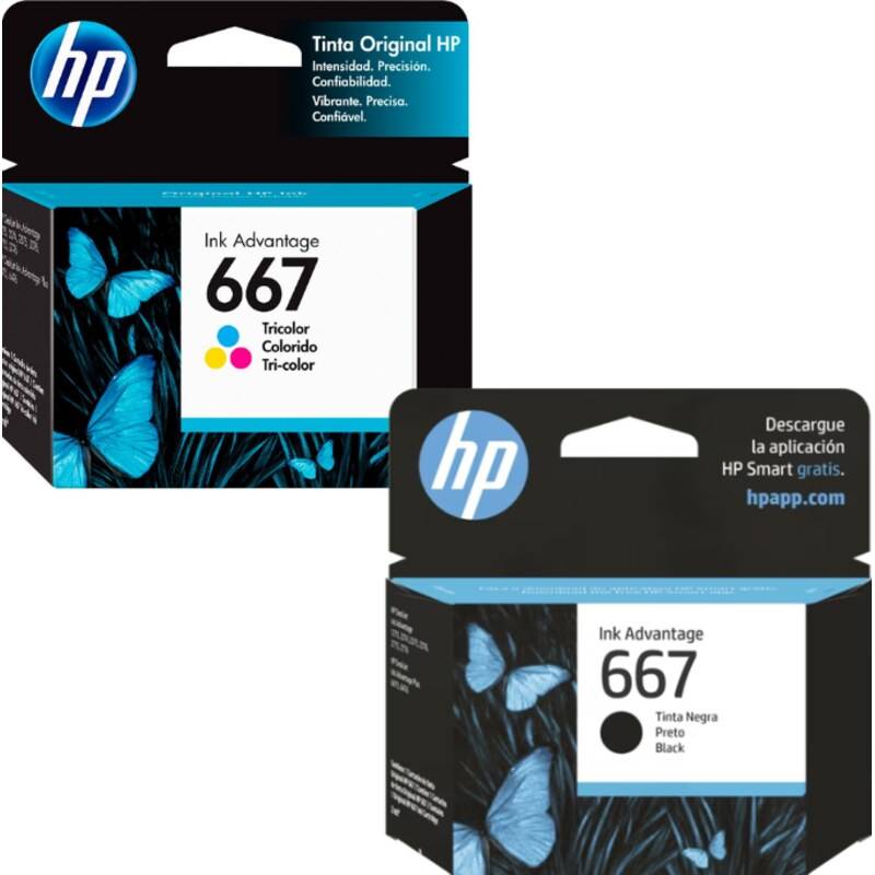 Combo Cartucho Hp 667 Negro+Tricolor