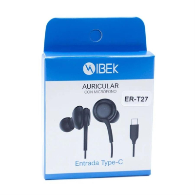 Auricular Ibek Er-T27 C/Microfono Tipo C Black