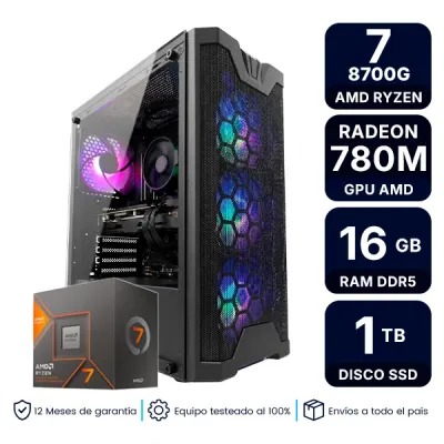 Pc Armada Gamer Amd Ryzen 7 8700G 16Gb Ram 1Tb Ssd Fuente 600W 80+