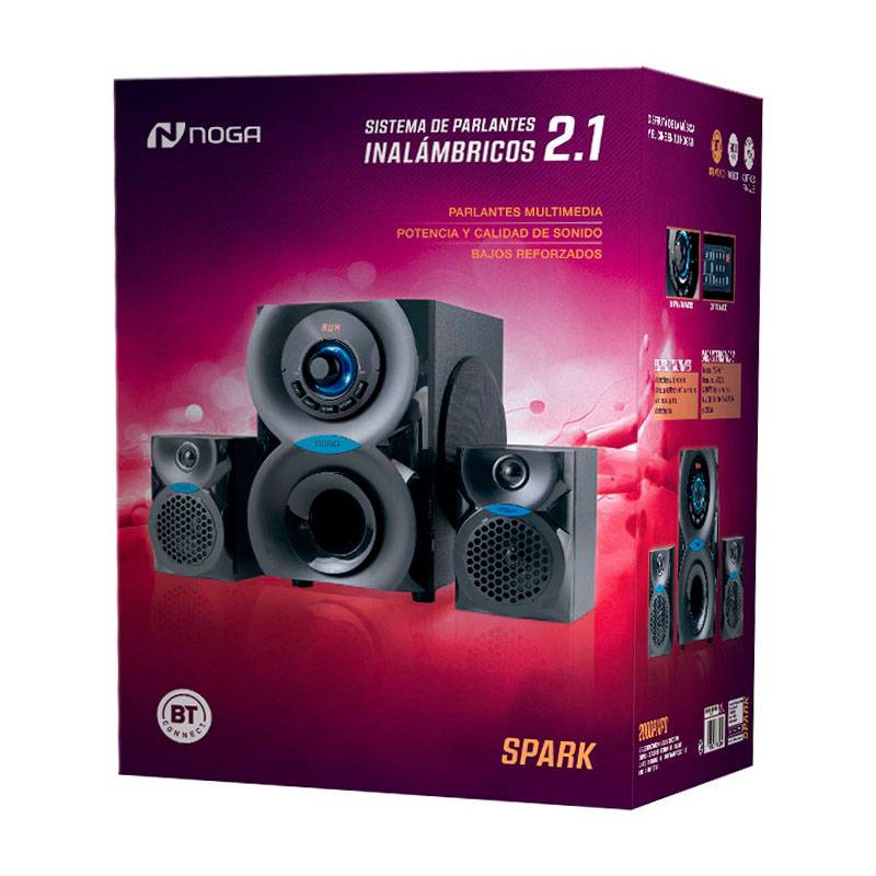 Outlet Parlantes 2.1 Noga Spark Bluetooth 20W