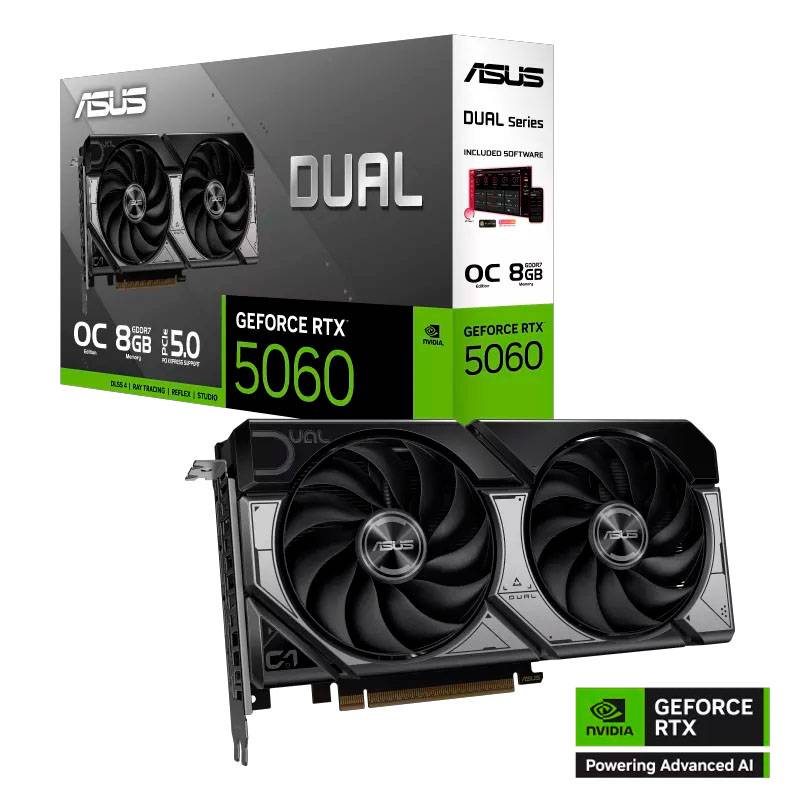Placa De Video Asus Dual Geforce Rtx 5060 Oc 8Gb Gddr7