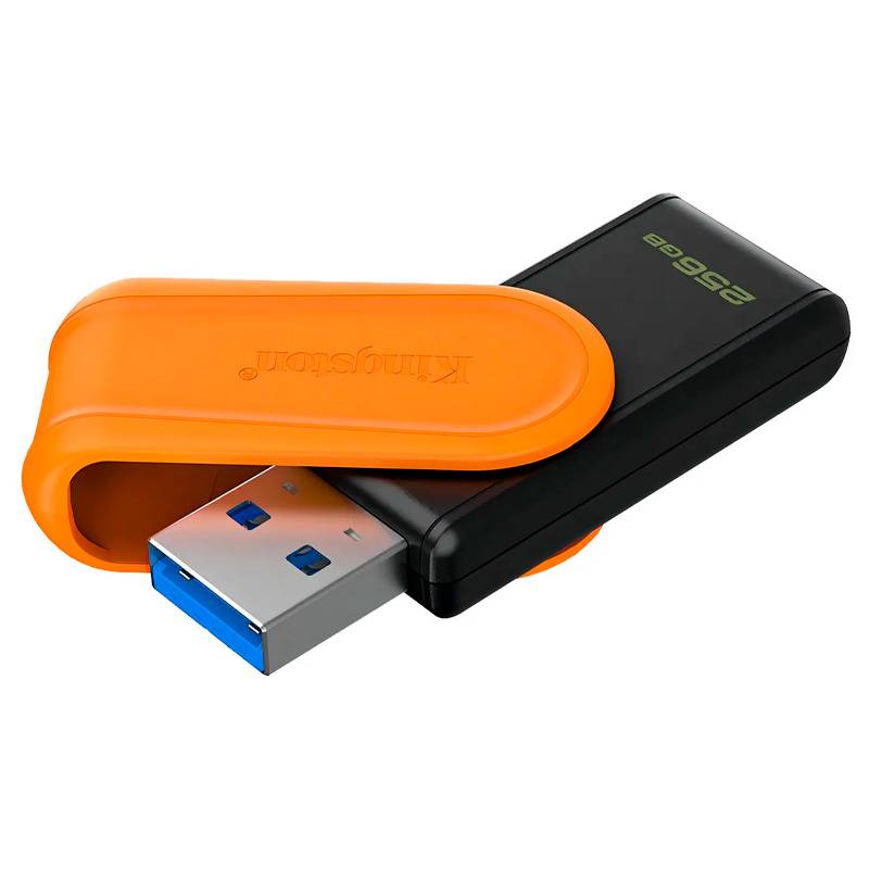 Pendrive Kingston Exodia S 256GB tapa giratoria en detalle