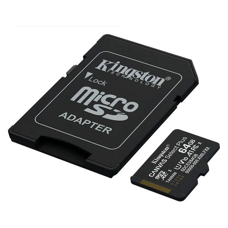 Detalle del chip MicroSD Kingston Canvas Select Plus 64GB Clase 10 A1