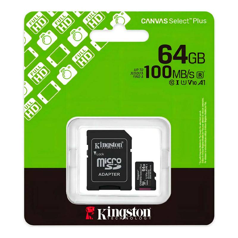 Microsd Kingston Canvas Select Plus 64Gb Uhs-I Clase 10 A1