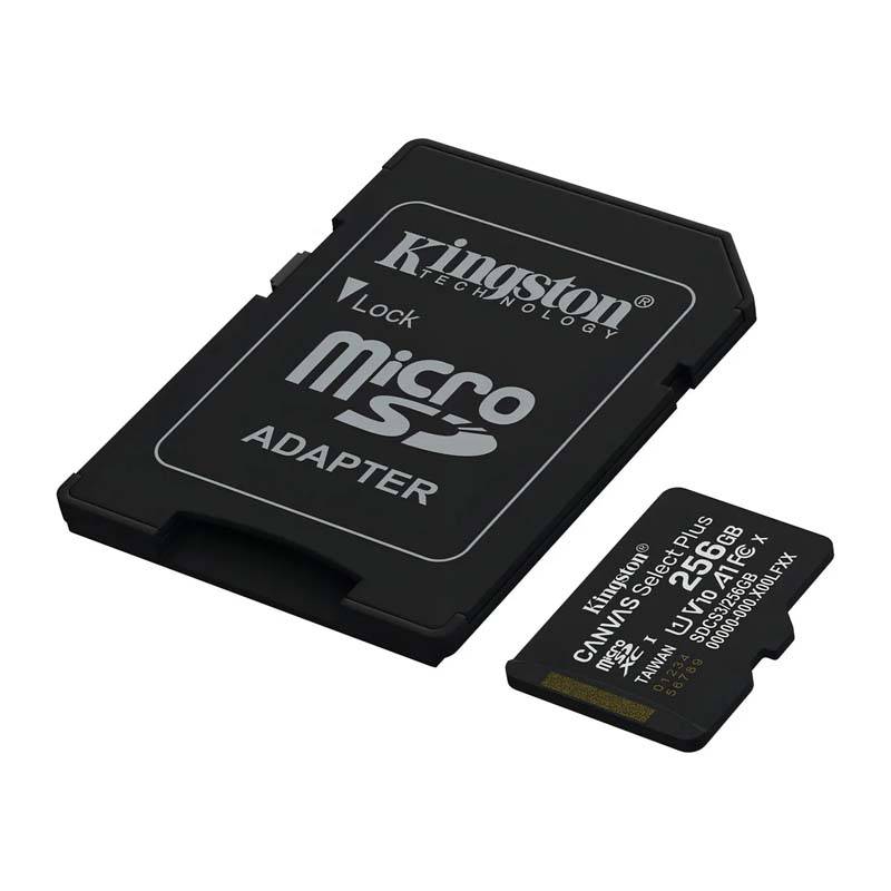 Detalle de la MicroSD Kingston Canvas Select Plus 256GB Clase 10