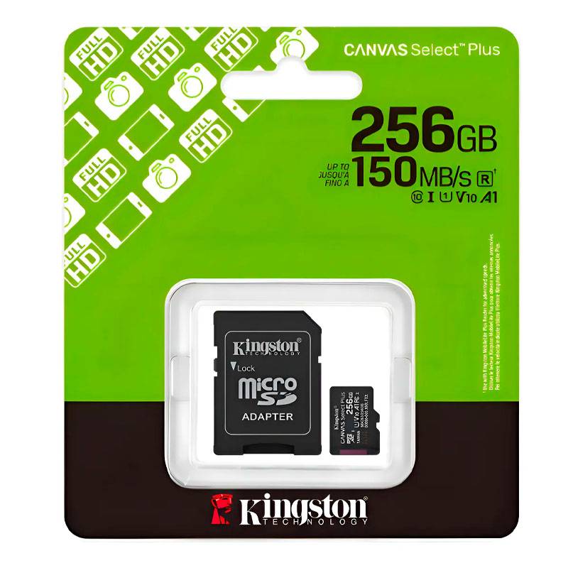 Microsd Kingston Canvas Select Plus 256Gb Con Adaptador Sd