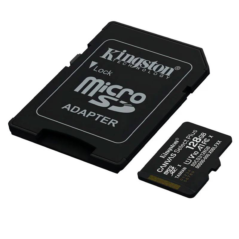 Tarjeta MicroSD Kingston Canvas Select Plus 128GB con adaptador SD