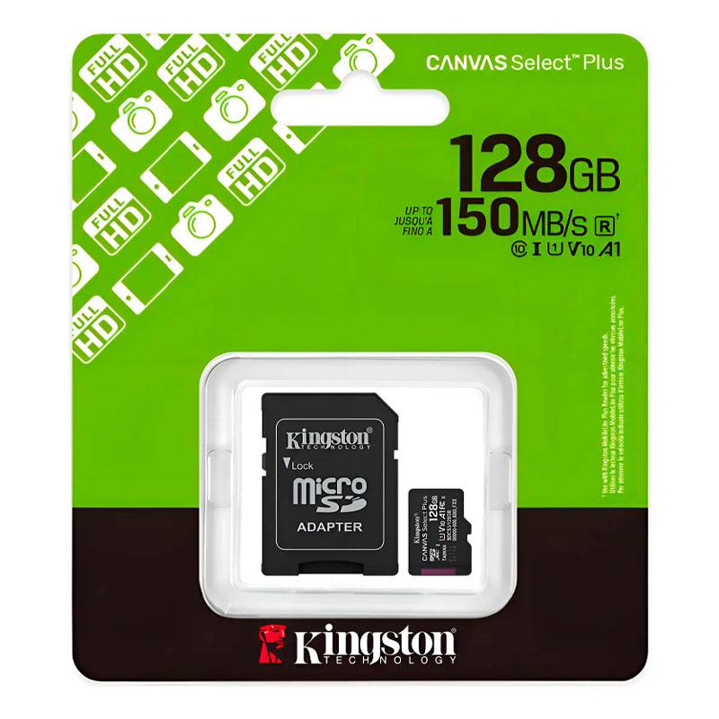 Microsd Kingston Canvas Select Plus 128Gb Con Adaptador Sd