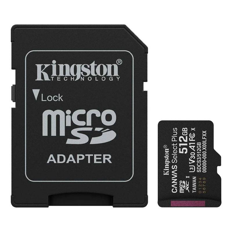 MicroSD Kingston Canvas Select Plus 512GB con adaptador SD
