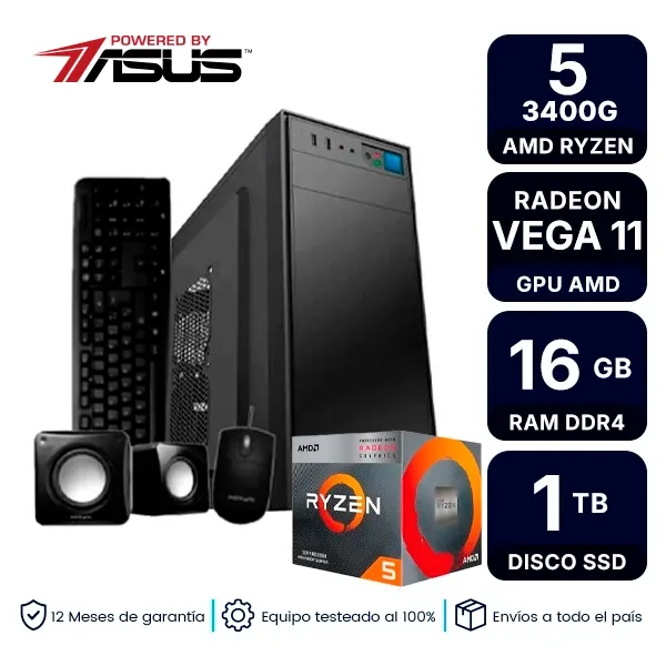 Pc Armada Gamer Amd Ryzen 5 3400G 16Gb Ram 1Tb Ssd