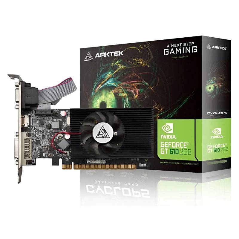 Placa De Video Arktek Gt610 Geforce Cyclops 2Gb Ddr3 Nvidia