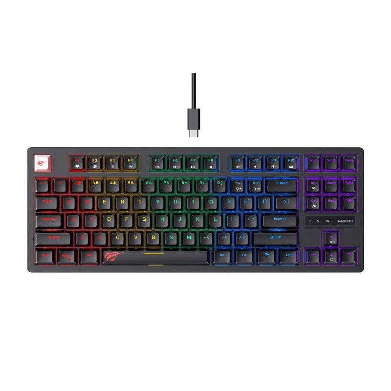 Teclado Havit Kb892L Mecánico Rgb Black Usb Gamer