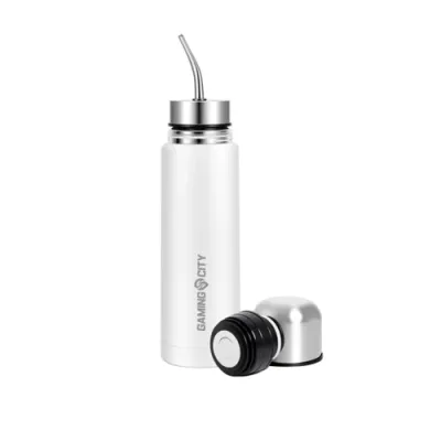 Mate Listo Gamingcity Blanco 500Ml Acero Inoxidable