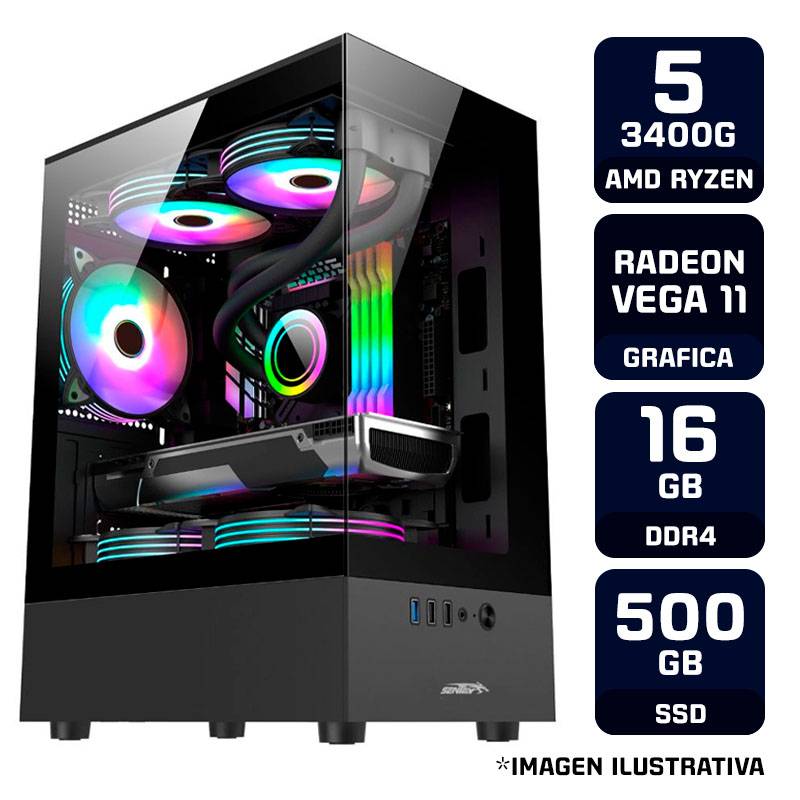 Pc Armada Amd Ryzen 5 3400G 16Gb Ddr4 Ssd 500Gb