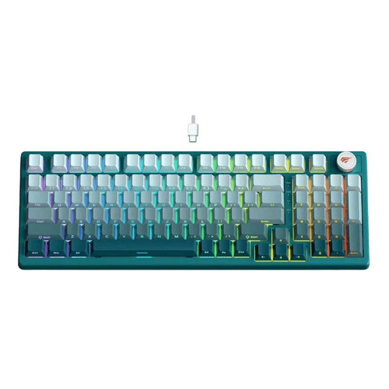 Teclado Gamer Havit Kb899L Rgb Green White