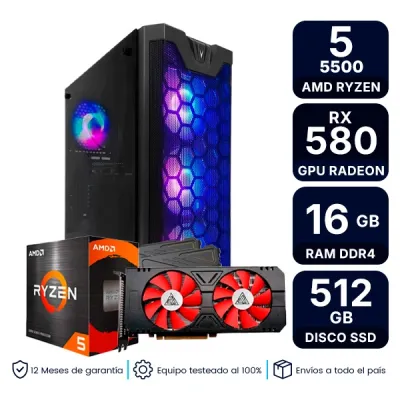 Pc Gamer Amd Ryzen 5 4500 Rx 580 8Gb 16Gb Ram Ssd 500Gb