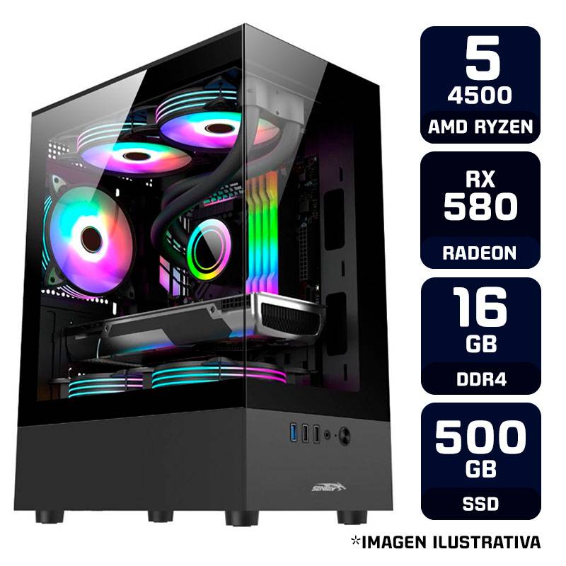 Pc Gamer Amd Ryzen 5 4500 Rx 580 8Gb 16Gb Ram Ssd 500Gb