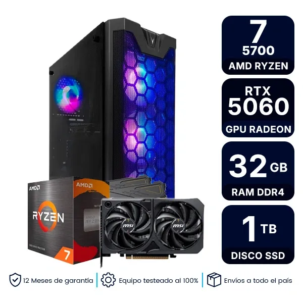Pc Armada Gamer Amd Ryzen 7 5700 32Gb Ram 1Tb Ssd Rtx 5060