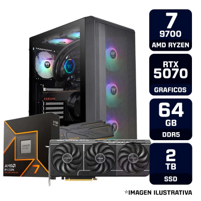 Pc Armada Gamer Amd Ryzen 7 9700 Rtx 5070 12Gb 64Gb Ram Ddr5 Ssd Nvme 2Tb Ai Ready