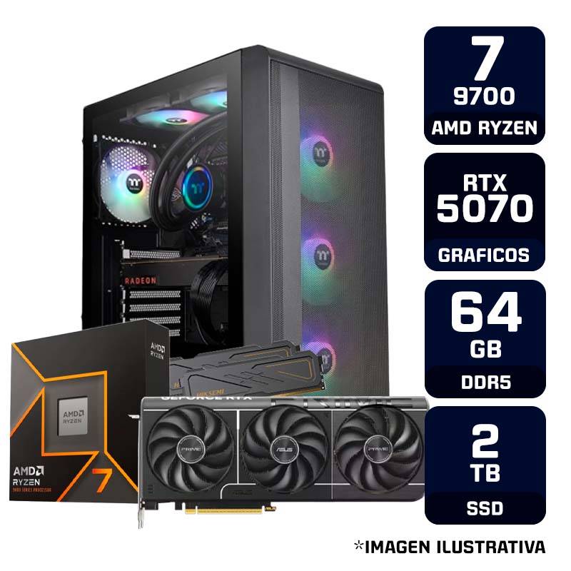 Pc Armada Gamer Amd Ryzen 7 9700 Rtx 5070 12Gb 64Gb Ram Ddr5 Ssd Nvme 2Tb Ai Ready