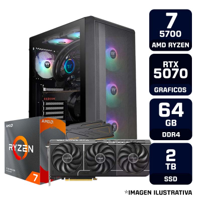Pc Armada Gamer Amd Ryzen 7 5700 Rtx 5070 12Gb 64Gb Ram Ddr4 Ssd Nvme 2Tb Ai Ready