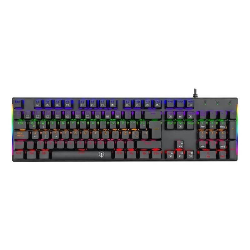 Teclado Mecánico T-Dagger Naxos T-Tgk310Gb Full Size Rgb Rainbow Black/Grey