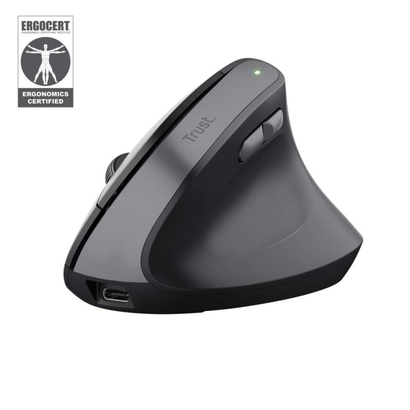 Mouse Ergonómico Trust Bayo Wireless White Recargable 2400 Dpi