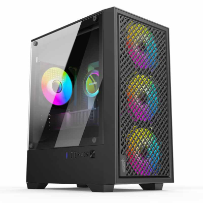 Gabinete Gamer Sentey Hollow Hollow-Blkf Mid Tower Vidrio Templado 4X120Mm Frgb