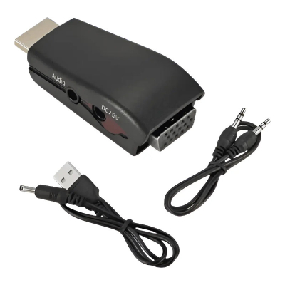 Adaptador Hdmi A Vga Int-Co 09-031A Con Audio Full Hd 1080P