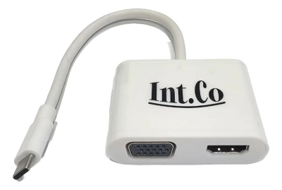 Adaptador Hub Usb-C Int-Co Kq-018 4 En 1 Hdmi 4K Vga Usb 3.0 Pd