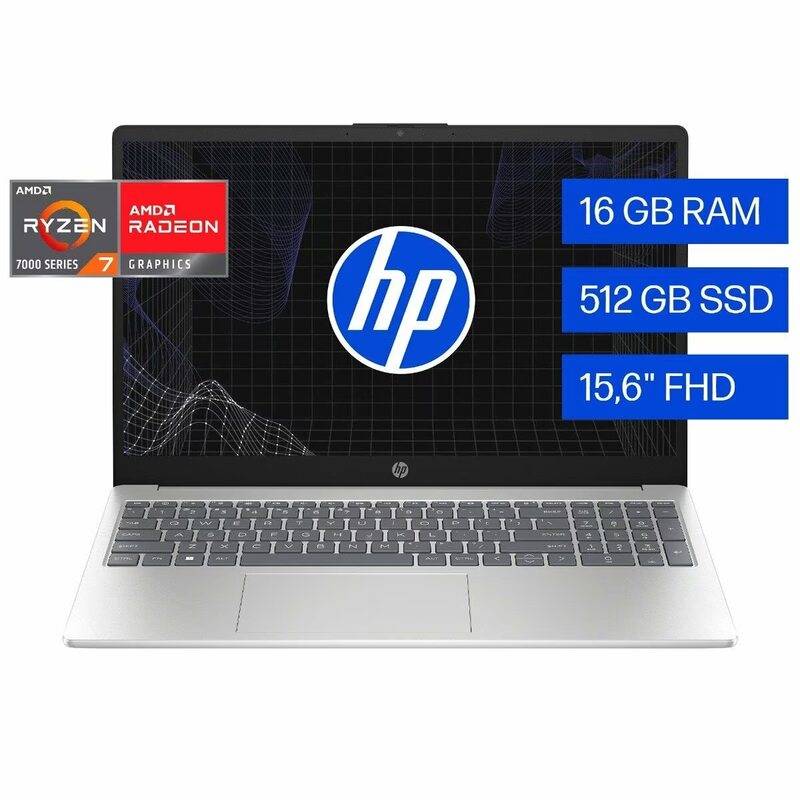 Notebook Hp 15-Fc0282La 15.6 Fhd Ryzen 7 7730U 16Gb Ssd 512Gb Windows 11