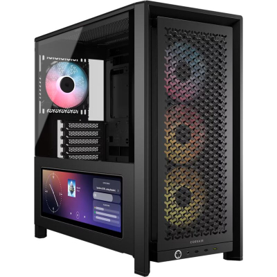 Gabinete Corsair Frame 4000D Lcd Rs Argb Premium Mid-Tower Negro