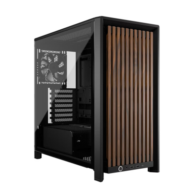 Gabinete Corsair Frame 4000D Wood Rs Modular Mid-Tower Negro Nogal