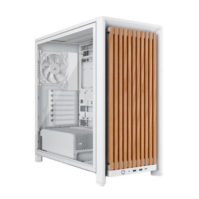 Gabinete Corsair Frame 4000D Wood Rs Modular Mid-Tower Blanco Roble