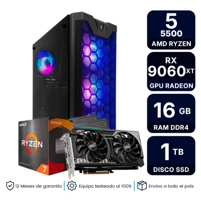 Pc Armada Gamer Amd Ryzen 7 5700 16Gb Ram 1Tb Ssd Rx 9060 Xt
