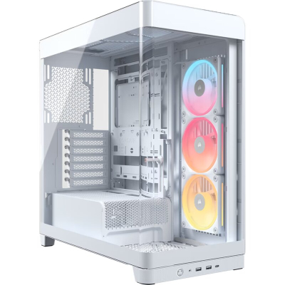Gabinete Corsair Icue 4500X Frame Blanco Cristal Panoramico 3 Coolers Argb